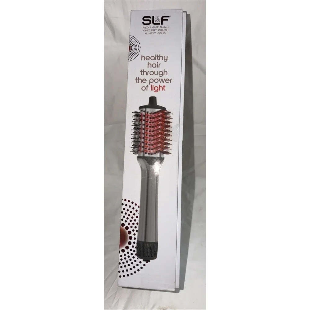 SLF Red Light Therapy 5-in-1 Ionic Dry Hair Brush & Heat Comb OPEN BOX